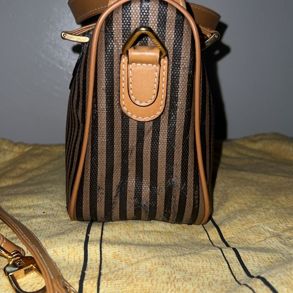 Fendi Brown and Black Striped Satchel - Picture 6 of 16